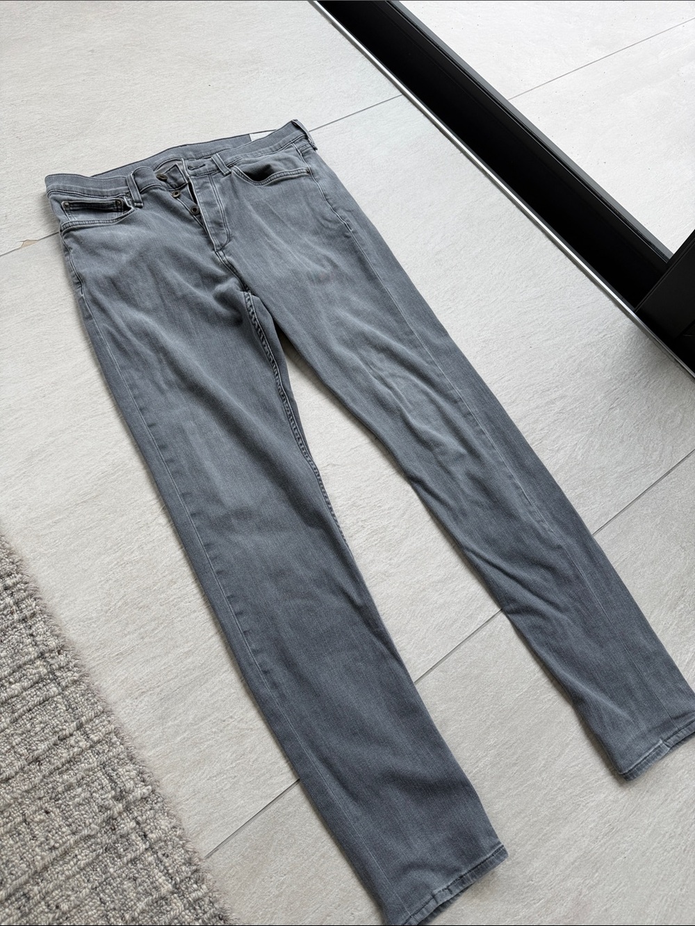 Rag Bone Slim Gray Straight-Leg Jeans Slim Fit 32